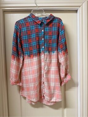 Boho Jane Ombre Plaid Button-Down Shirt